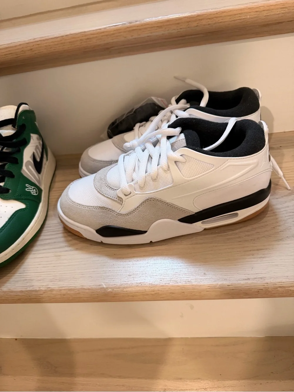 Jordan Kids White, Gray & Black Low-Top Sneakers